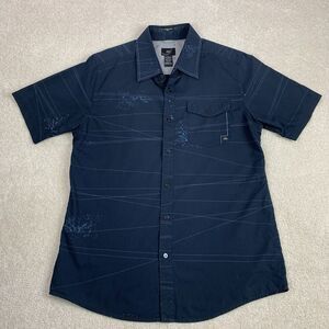 686 Button-Up Shirt Men Size L Performance Dry Scissors Print Logo Preppy Casual